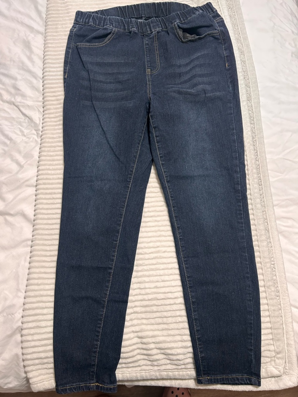 SHEIN Dark Blue Skinny Pull-On Jeans